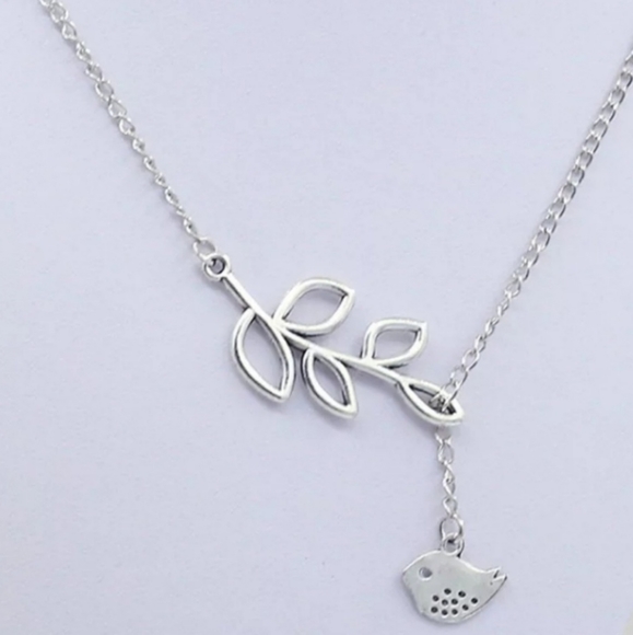 *Irene* Leaf and Bird Necklace - Picture 3 of 5